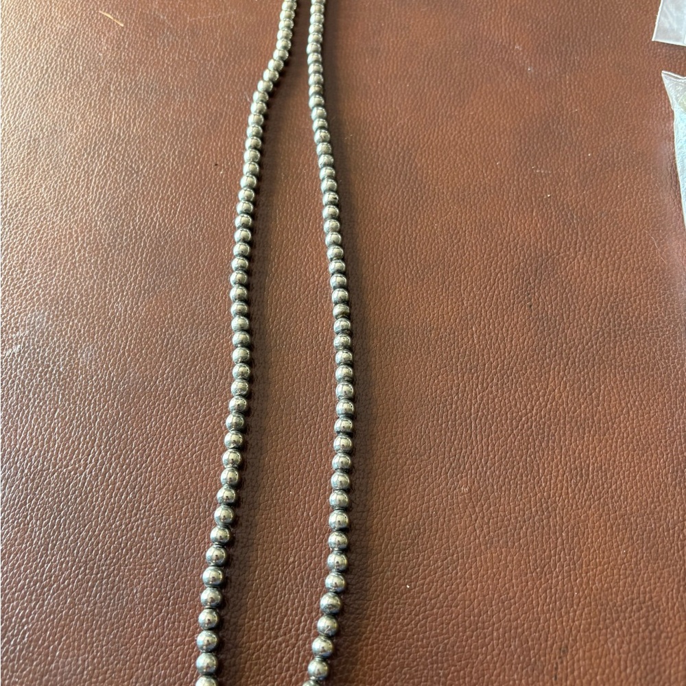 Silver Bead Necklace - Classic Silver Women's - Picture 4 of 5